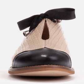 Marco Shoes Nauhat kohokuvioidut nahkaiset jazzkengät 2225P-1284-001-1 beige 1