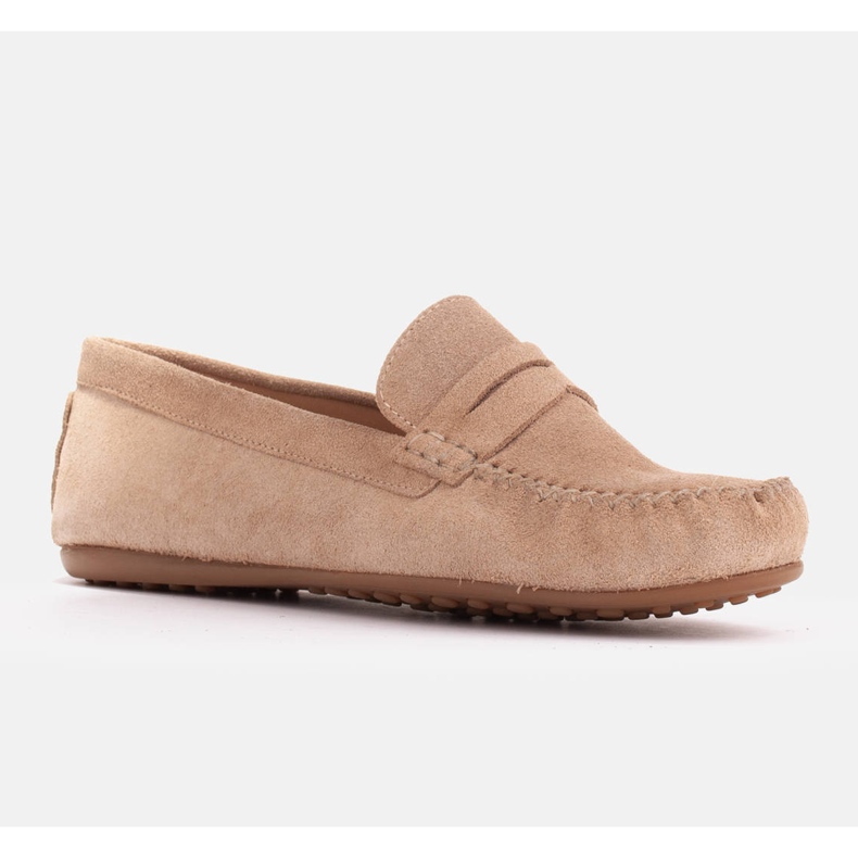 Marco Shoes Mukavat housut pehmeästä nahasta beige 1