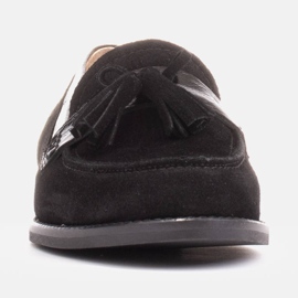 Marco Shoes Loaferit koristeellisilla hapsuilla musta 1