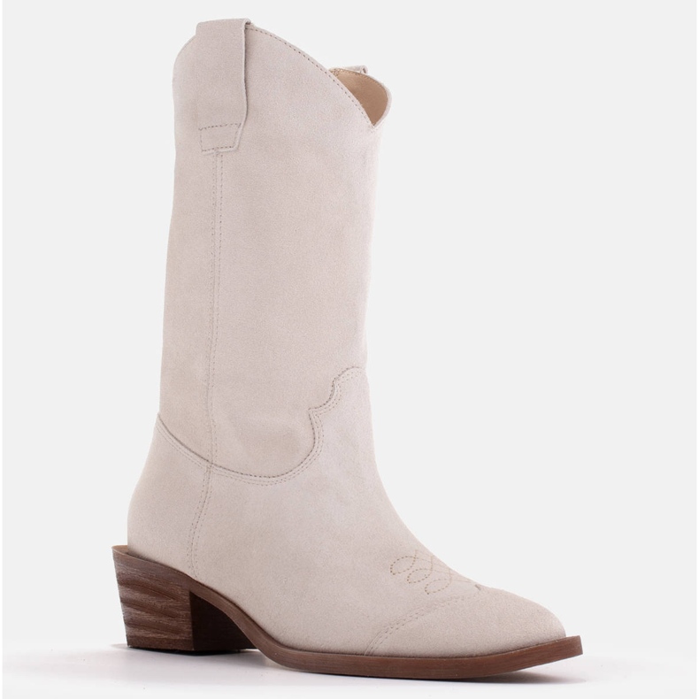 Marco Shoes Cowboy-saappaat ilman luonnollista mokkanahkaa valkoinen 1