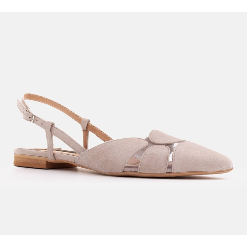 Marco Shoes Sandaalit mokkanahkaa ja läpinäkyvää materiaalia beige 1