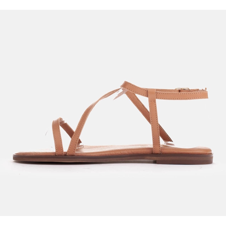 Marco Shoes Nahkaiset sandaalit tasaisella pohjalla ruskea 2