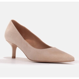 Marco Shoes Tyylikkäät korkokengät, joissa matala kantapää beige 1
