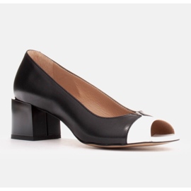 Marco Shoes Mustavalkoiset nahkapumput 1