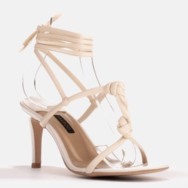 Marco Shoes Sandaalit, joissa solmu ja solmitaan nilkan ympärille beige 1