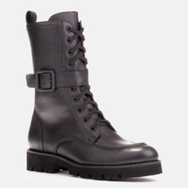 Marco Shoes Täysjyväiset nahkasaappaat musta 1