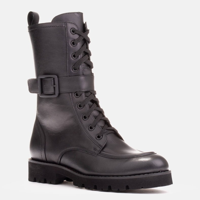 Marco Shoes Täysjyväiset nahkasaappaat musta 1