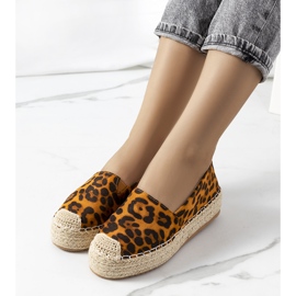 Ruskeat espadrillit Feiken-alustalla musta keltainen 1