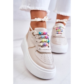 PS1 Naisten sidottu urheilukengät lenkkarit valkoinen-vaaleanpunainen Manila 1