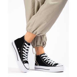 SHELOVET Korkeat lenkkarit lavalla musta 1