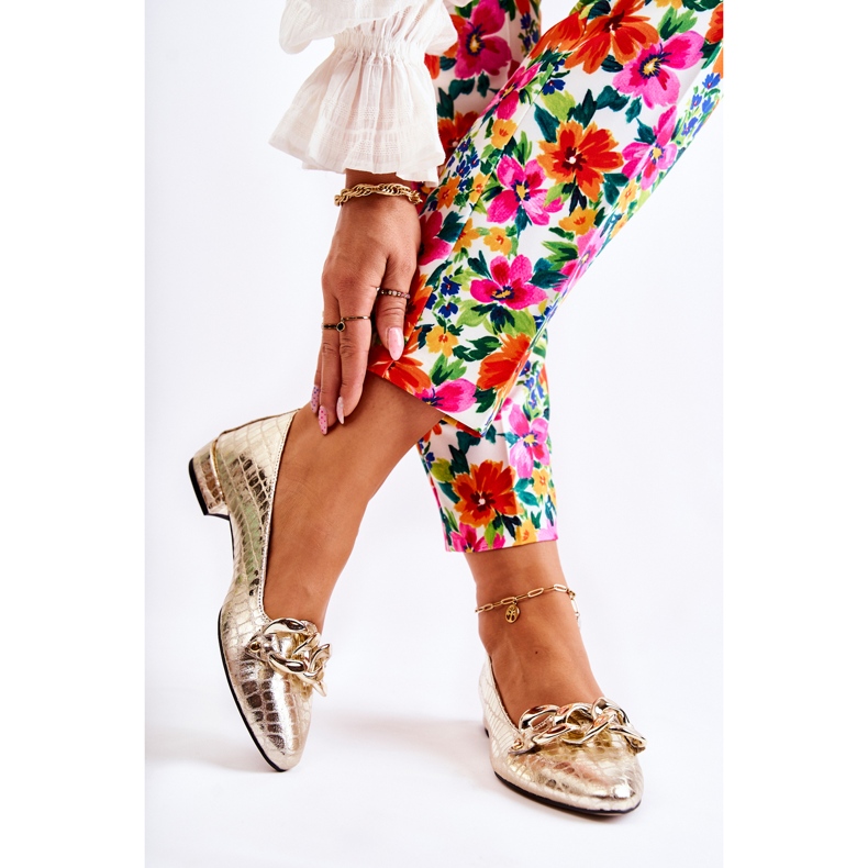 PA2 Nahkainen lakattu Snake Pumps Golden Elissabeth kultainen 2