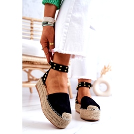 FB2 Mustat Lillian Espadrilles -sandaalit suihkuilla 2