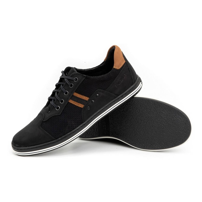 Polbut Vapaa-ajan miesten kengät 1801P musta nubuk / kameli ruskea 2