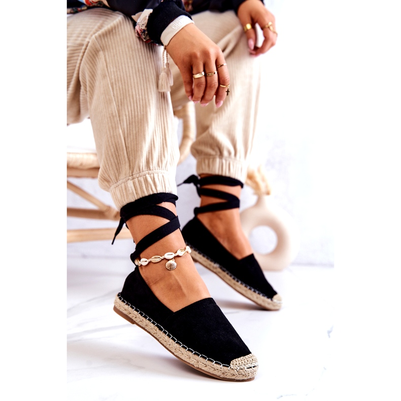 FB1 Ismann musta mokkanahka Espadrilles sidottu 4