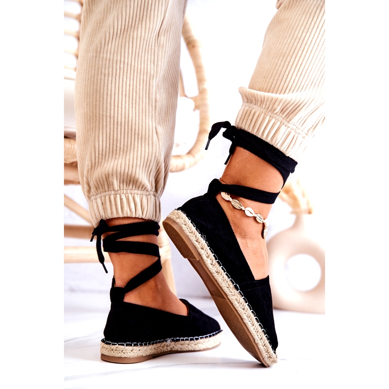 FB1 Ismann musta mokkanahka Espadrilles sidottu 5