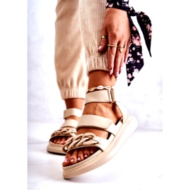 Nahkasandaalit ketjulla La.Fi Beige Alissia 1