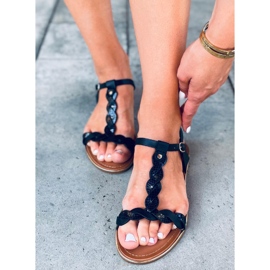 Basma Black värikkäitä naisten sandaalit musta 1