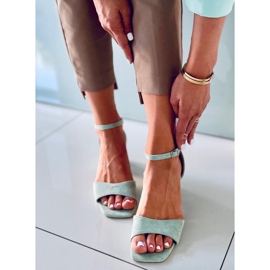 Vihreät mokkanahkaiset korkeakorkoiset sandaalit naisille 1