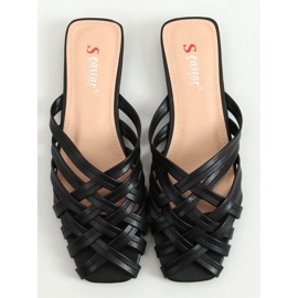 Loretta Mustat palmikoidut naisten tossut 1