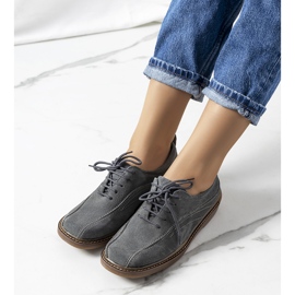 Mortenin harmaat nahkaiset naisten kengät 1