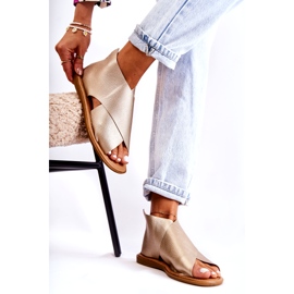 S.Barski Naisten nahkasandaalit Gold Catalise kultainen 1