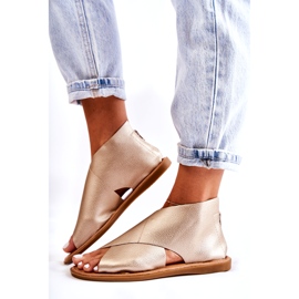 S.Barski Naisten nahkasandaalit Gold Catalise kultainen 4