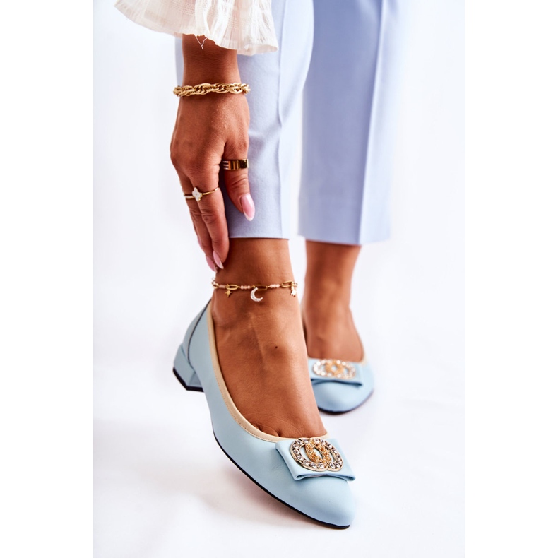 Nahkabalerinat sinisellä Joliet-koristeella sininen 1