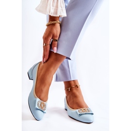 Nahkabalerinat sinisellä Joliet-koristeella sininen 2