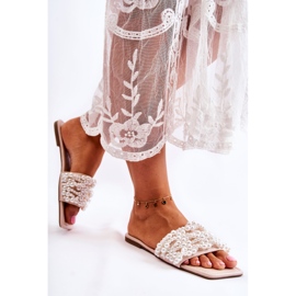 Naisten klassiset tossut helmillä beige calipso 1