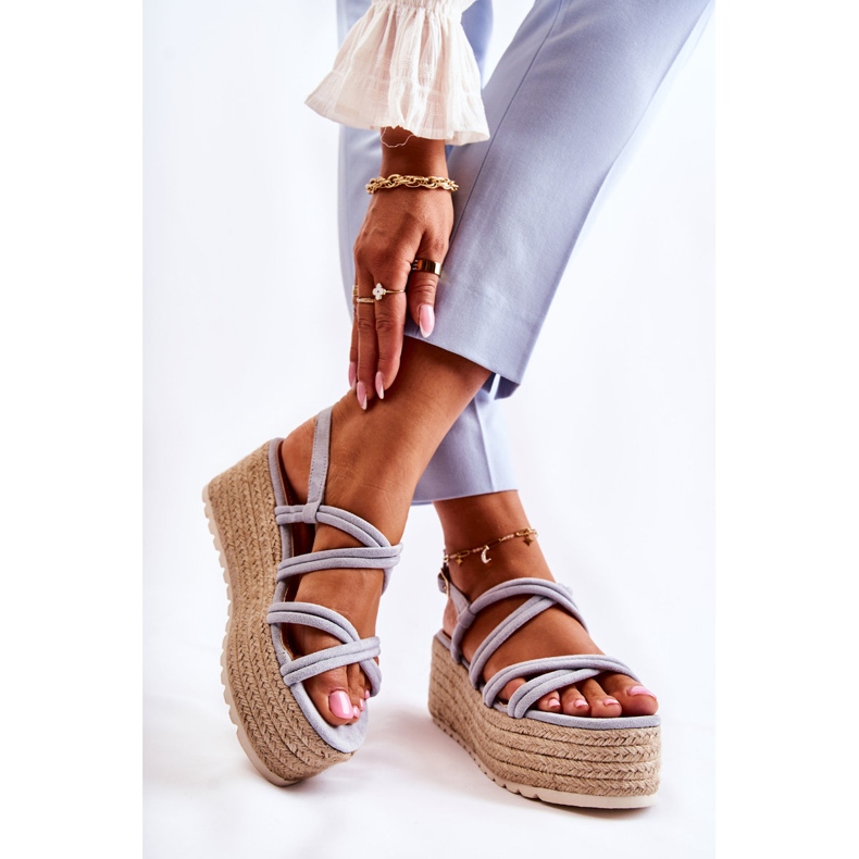 PS1 Sandaalit Blue Braided Platform Crazy In Love ruskea sininen 2