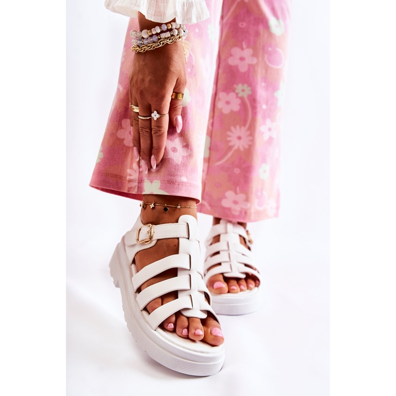 PG1 Muodikkaat sandaalit, joissa valkoiset Malien olkaimet valkoinen 1