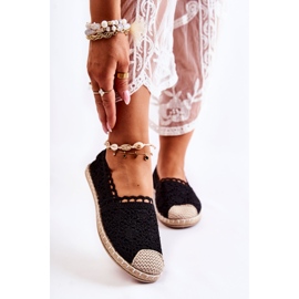 PH1 Naisten mustat harjakattoiset espadrillit 1