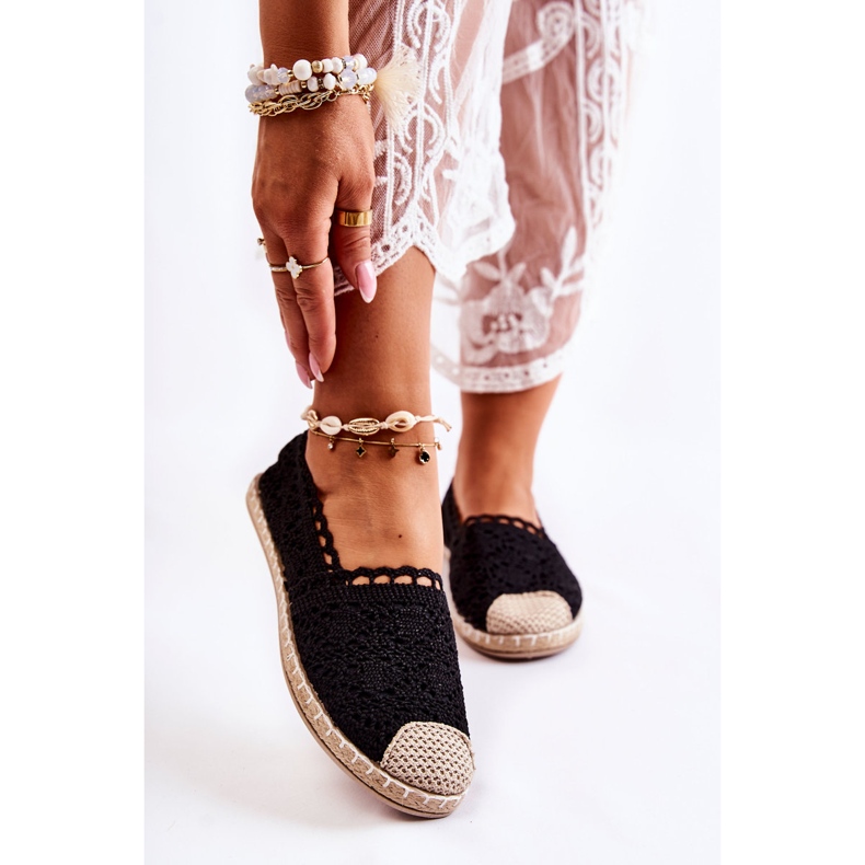 PH1 Naisten mustat harjakattoiset espadrillit 1