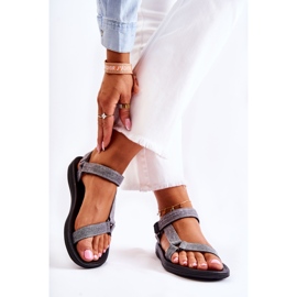 PM1 Klassiset naisten sandaalit tarranauhalla Harmaa Kalla 2