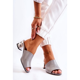 PA2 Naisten nahkaiset tossut kantapäässä Harmaa Perry 2