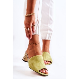 PA2 Naisten mokkanahkaiset tossut kantapäässä Green Perry vihreä 1