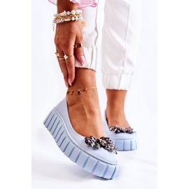 PA2 Nahkaballerinat alustalla sinisellä ladette-koristeella sininen 2