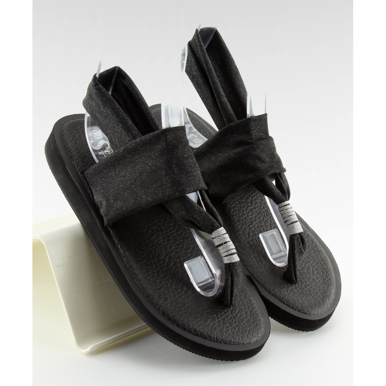 Mustat puuvillasandaalit DD81P 2