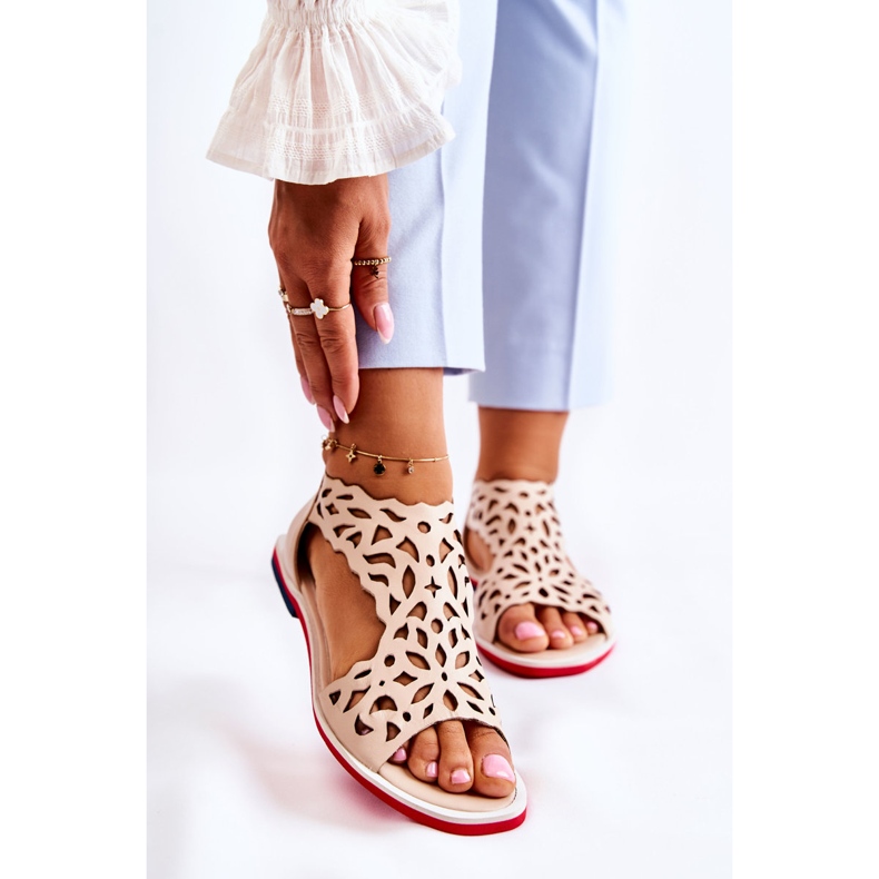 PA2 Kevyet nahkasandaalit Beige Alima 1