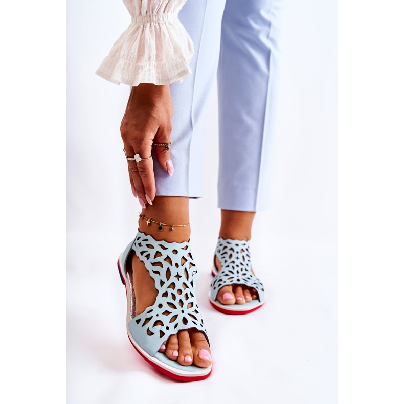 PA2 Kevyet nahkasandaalit Vaaleansininen Alima 1