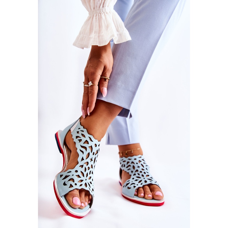 PA2 Kevyet nahkasandaalit Vaaleansininen Alima 2