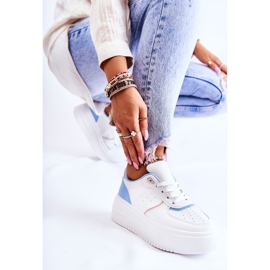 PS1 Naisten sidotut urheilukengät tennarit, valkoiset ja siniset Manila valkoinen sininen 2