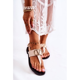 PS1 Naisten sandaalit Flip-flops beige Calia -koristeella 1