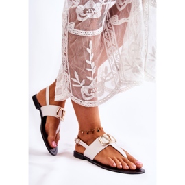 PS1 Naisten sandaalit varvastossut, joissa on valkoinen Calia -koriste 2