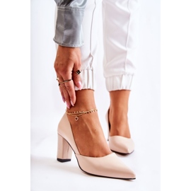 PA2 Muodikkaat nahkapumput baarissa Beige Emotion 1