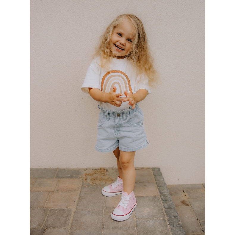 Lasten korkeat tennarit Pinkki Mona vaaleanpunainen 1