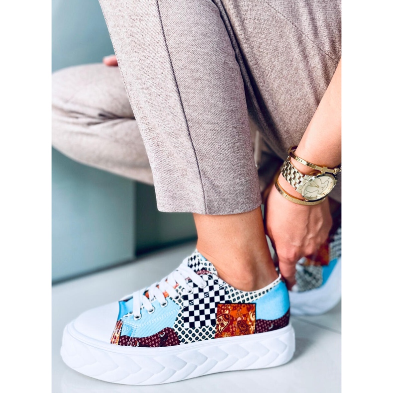 Madi Red Jacquard Weave korkeapohjaiset lenkkarit monivärinen 1