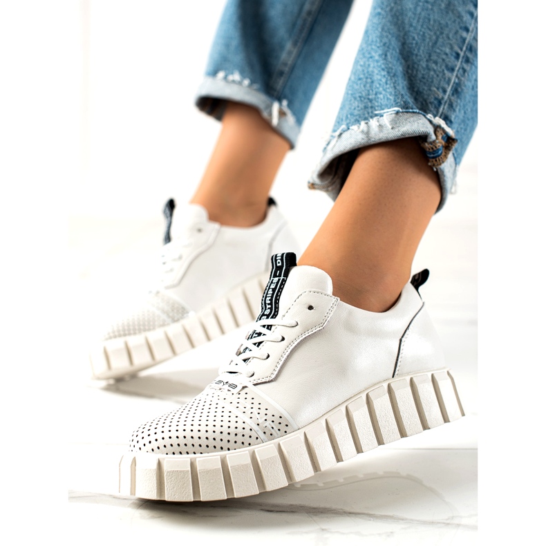 ARTIKER Valkoiset muoti nahkakengät valkoinen 1