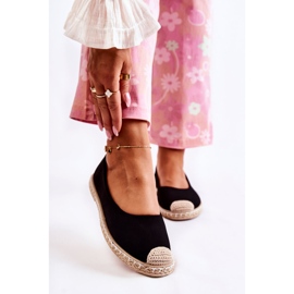 Klassiset mokkanahkaiset naisten espadrillit, musta Calabria 1