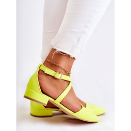 WS1 Nahkapumput matalalla korkokengillä Keltainen Giovanna monivärinen 2